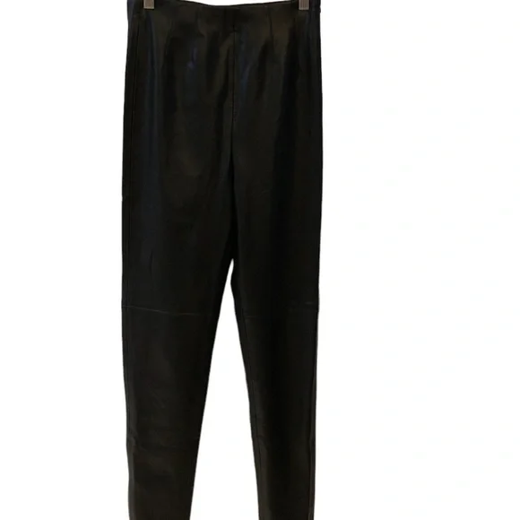 New Without Tags, Zara Black Faux Leather Jeans, size Small - Picture 2 of 8